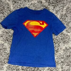 Superman T Shirt Boys L Large Blue DC Comics Super Man Blue